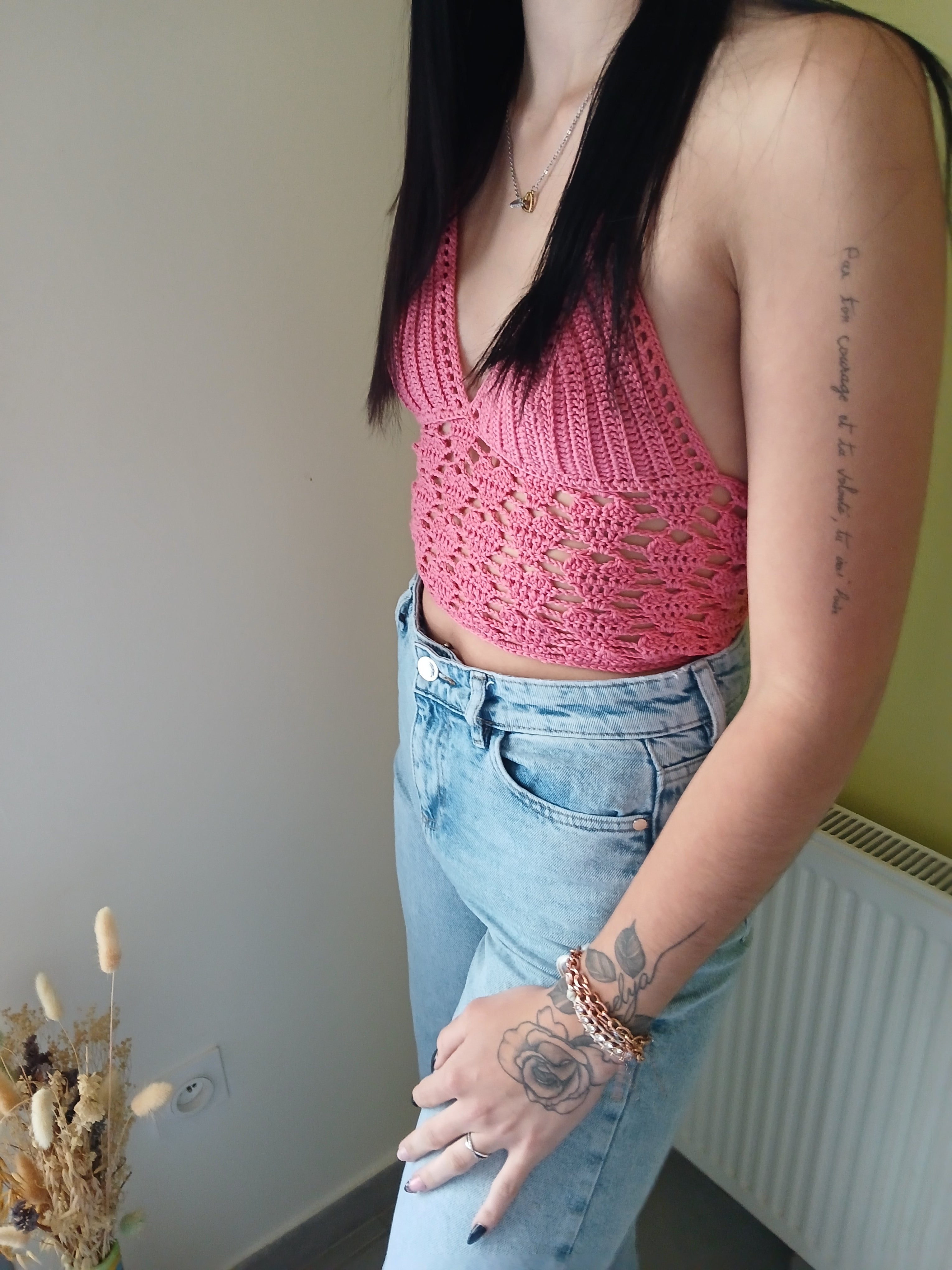 Crop top au crochet fait main- Taille 36/40