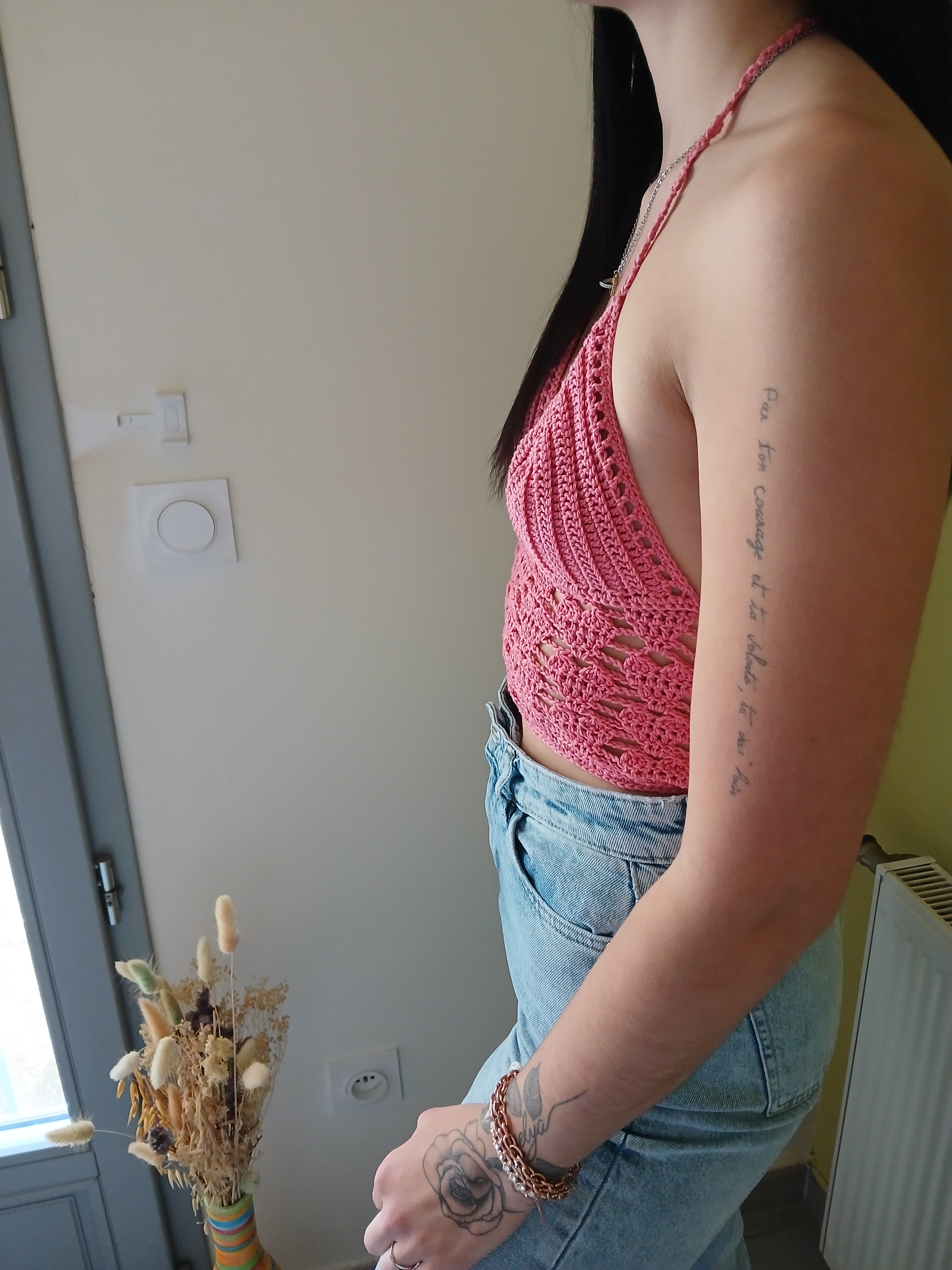 Crop top au crochet fait main- Taille 36/40